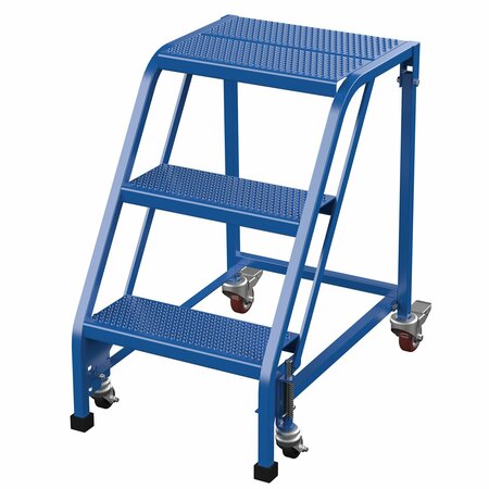 VESTIL 30 H Steel PW Ladder, Perforated, 3 Step, No Rail, 3 in Steps LAD-PW-18-3-P-NHR